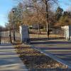 Custom wrought iron fence and gates at a new subdivision.