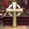 Custom Brass and Oak Celtic cross, for a church altar