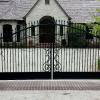 Custom wrought iron gate, with interwoven, tapered  vines, designed and built by CHR Metals
