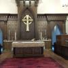 Brass and oak Celtic cross installed in new church.