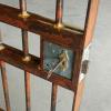 Custom, aged,  "jail cell" type gate, with functional, antique skeleton key lock, for a gun room. 