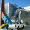 80000 cfm baghouse/collector, welded duct, fan and stack