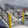 ADA ramp and stair railing, core drilled into concrete