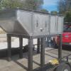 1/8" stainless steel dip tank, with access doors, stainless angle iron frame, and carbon steel base frame